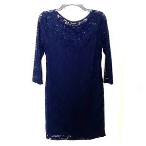 Navy Blue Lace Dress